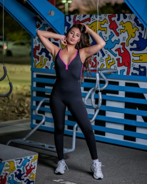Gimme More Jumpsuit - Black/Pink