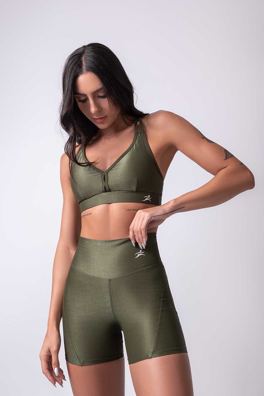 Cami Deep Green Shorts and Bra Set