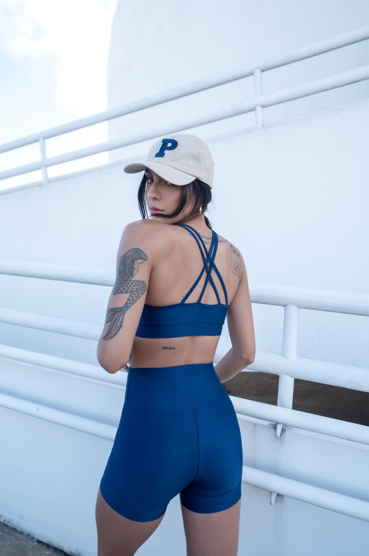 Cami Navy Shorts and Bra Set | Fitnessee
