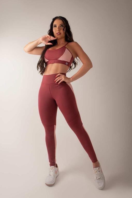 Sunshine Bra and Leggings Set - Marsala | Fitnessee