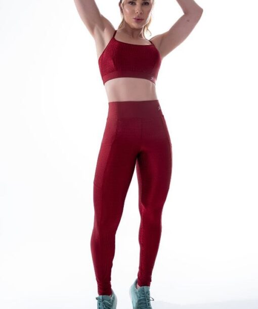 Fitnessee Ariana Set - Deep Red High Performance Fitness Wear